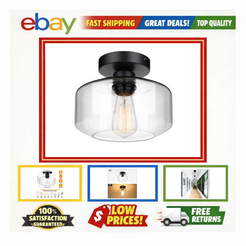Industrial semi flush mount - industrial,